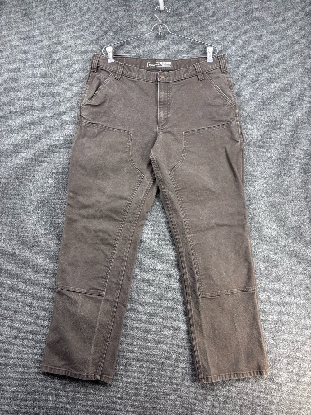 Carhartt Brown Rugged Flex Relaxed Fit Duck Double Front Utility Pants 36X30*